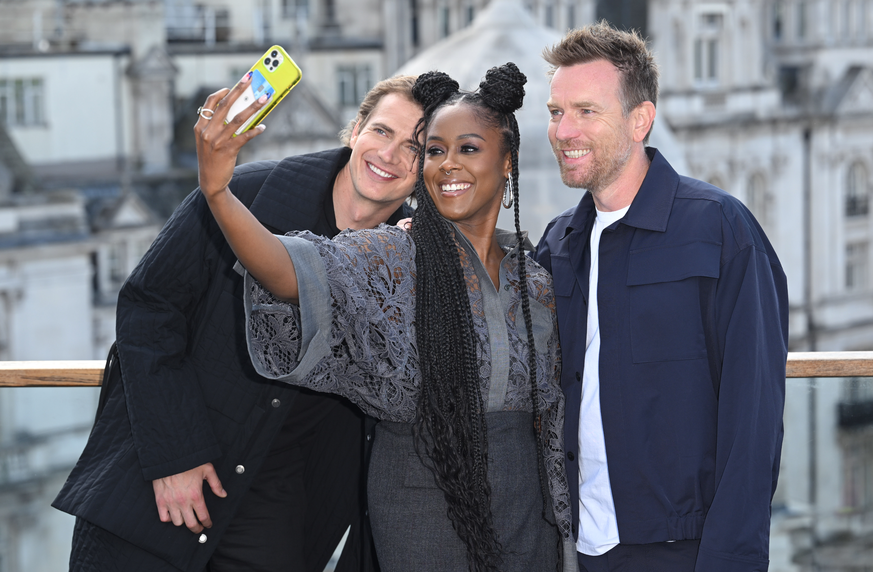 Hayden Christensen, Moses Ingram et Ewan McGregor à Londres pour la Première de la série.