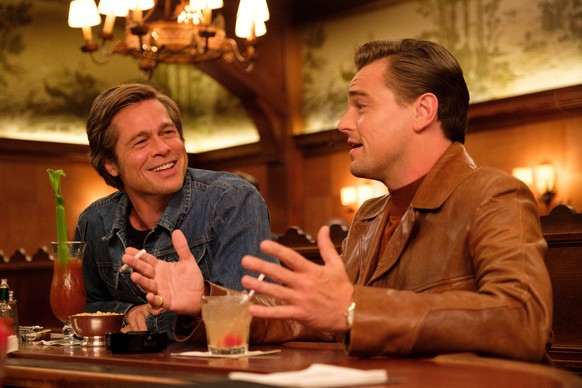 Once Upon a Time... in Hollywood 2019 - filmstill Brad Pitt and Leonardo DiCaprio Once Upon a Time... in Hollywood 2019 - - - EDITORIAL USE ONLY Copyright: xAndrewxCooperx