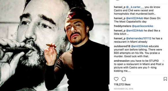 Salt Bae posait en 2018 devant un cliché de Fidel Castro.