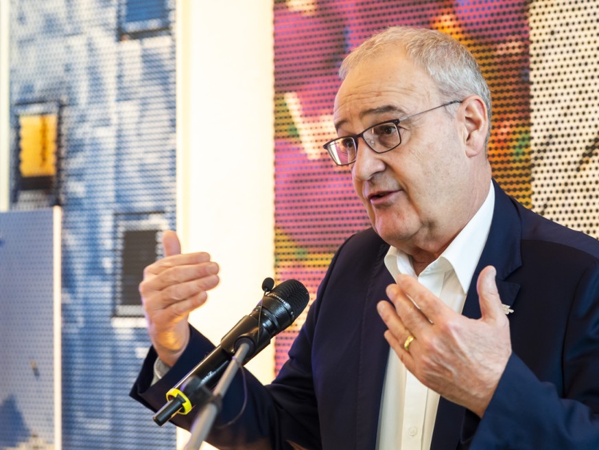 Guy Parmelin s'est exprimé samedi à la Maison olympique suisse à Milan.