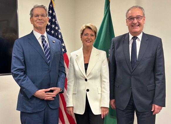 Karin Keller-Sutter et Guy Parmelin ont tenté de trouver un terrain d’entente avec l’administration américaine, notamment avec le secrétaire au Trésor, Scott Bessent.