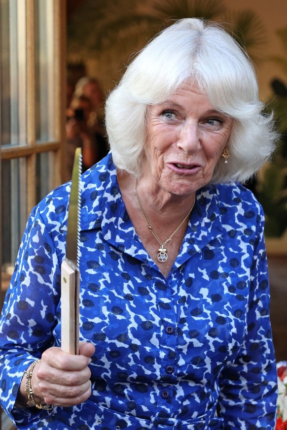ASCOT, UNITED KINGDOM - JUNE 22: (EMBARGOED FOR PUBLICATION IN UK NEWSPAPERS UNTIL 24 HOURS AFTER CREATE DATE AND TIME) Queen Camilla is visibly emotional after her horse 'Desert Hero' (whic ...