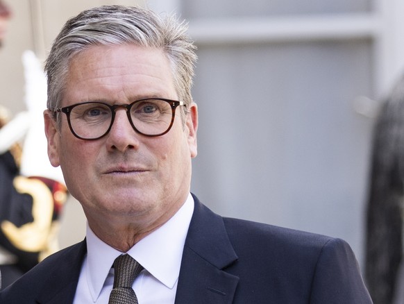 epa11570773 British Prime Minister Keir Starmer looks on upon his arrival at the Elysee Palace in Paris, France, 29 August 2024. The British prime minister arrived in Paris on 28 August as part of his ...