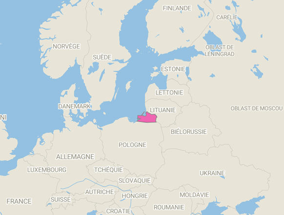Enclave et oblast russe de Kaliningrad.
