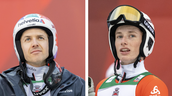Le vétéran du saut à ski Simon Ammann (à gauche) doit céder sa place au jeune Felix Trunz, 19 ans.