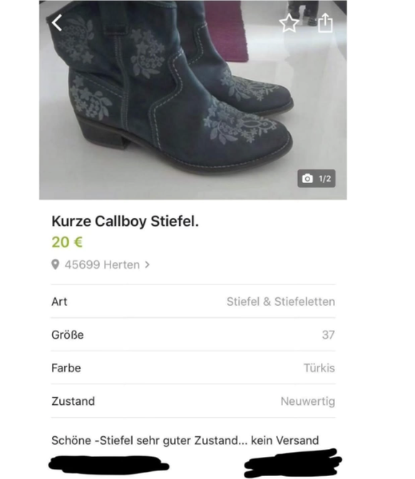 Die lustigsten fails der Woche: Inserat mit Stiefeln
