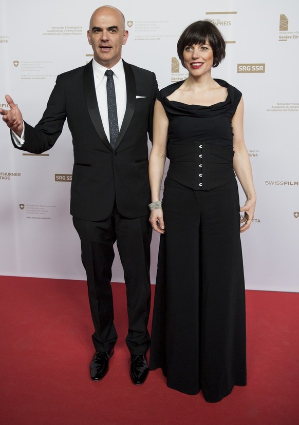 LONDON, ENGLAND - MAY 05: President of the Swiss Confederation, Alain Berset and Muriel Zeender Berset attend the Coronation Reception for overseas guests at Buckingham Palace on May 05, 2023 in Londo ...