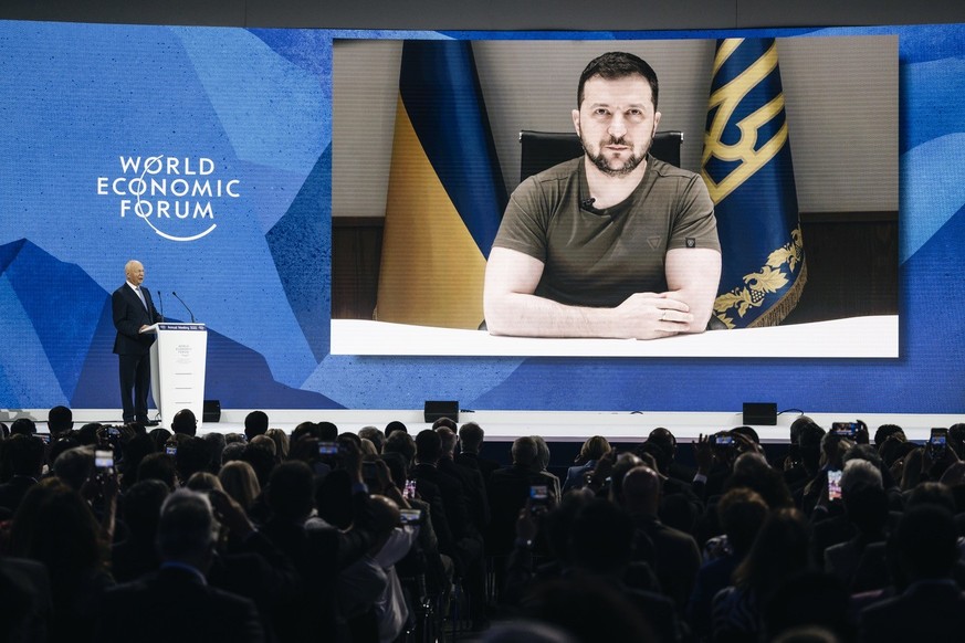 Zelensky en visio-conférence au WEF, en mai dernier.