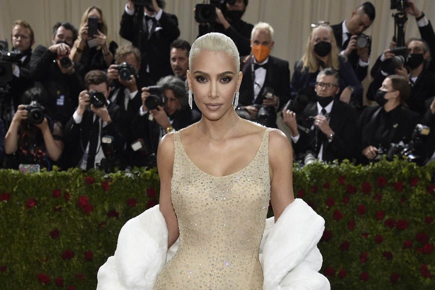 FILE - Kim Kardashian attends The Metropolitan Museum of Art&#039;s Costume Institute benefit gala celebrating the opening of the &quot;In America: An Anthology of Fashion&quot; exhibition on Monday,  ...