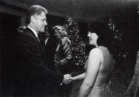 A Dec.16, 1996 White House photo, taken from page 3138 of independent counsel Kenneth Starr&#039;s report on President Clinton shows the president and Monica Lewinsky at a Christmas party. Congress la ...