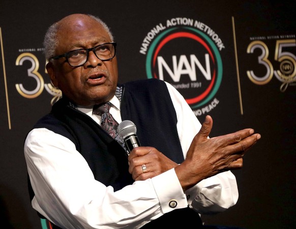 April 10, 2026, New York, New York, USA: Congressman JAMES E. CLYBURN speaks at the 35th Anniversary of the National Action Network also known as NAN Convention held at the Sheraton New York Times Squ ...