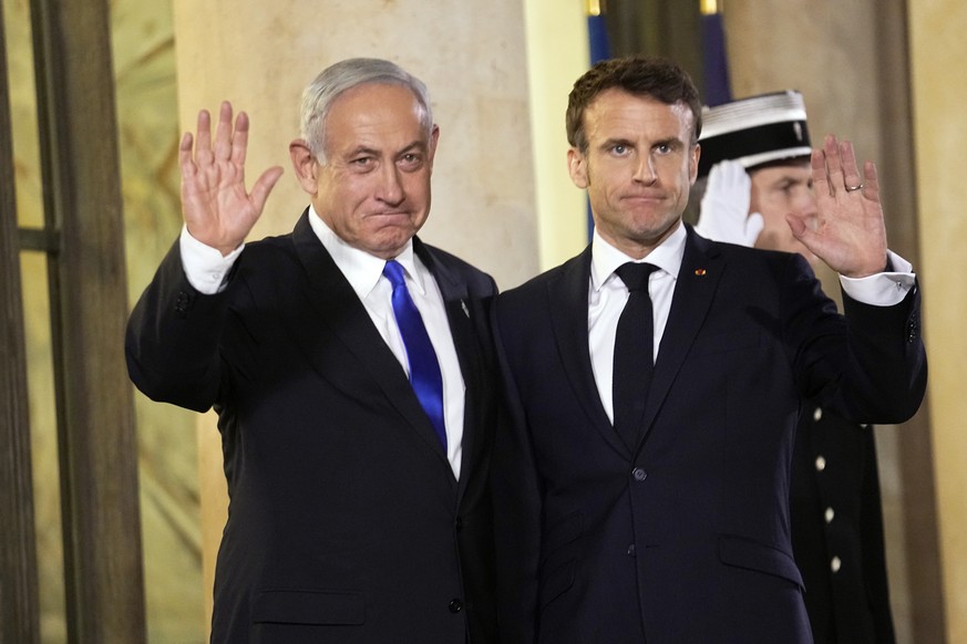 Benyamin Netanyahou, à gauche, et Emmanuel Macron, à droite, se sont rencontrés jeudi soir à l'Elysée.