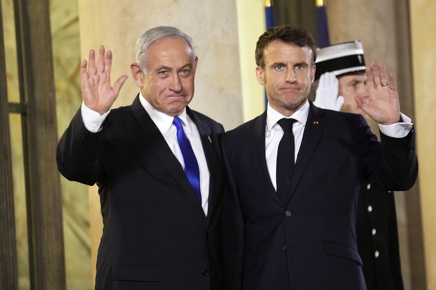 Benyamin Netanyahou, à gauche, et Emmanuel Macron, à droite, se sont rencontrés jeudi soir à l'Elysée.