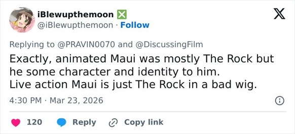 moana dwayne johnson

https://x.com/iBlewupthemoon/status/2036118343556452629