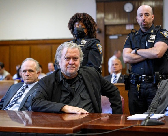 NEW YORK, NEW YORK - MAY 25: Steve Bannon, former advisor to President Donald Trump, appears in Manhattan Supreme Court to set his trial date on May 25, 2023 in New York City. Last year, Bannon was ch ...