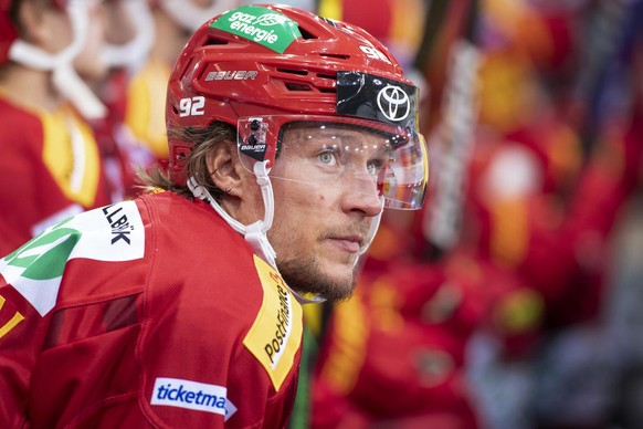 Tigers Jesper Olofsson waehrend eines Vorbereitungsspiel zwischen den SCL Tigers und dem HC Genf-Servette am Donnerstag 2. September 2021, im Ilfisstadion in Langnau. (KEYSTONE/Marcel Bieri)