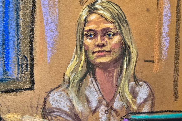 Kerry Morgan is cross examined by Sean &quot;Diddy&quot; Combs&#039; lawyer Marc Agnifilo at Combs&#039; sex trafficking trial in New York City, New York, U.S., May 19, 2025 in this courtroom sketch.  ...