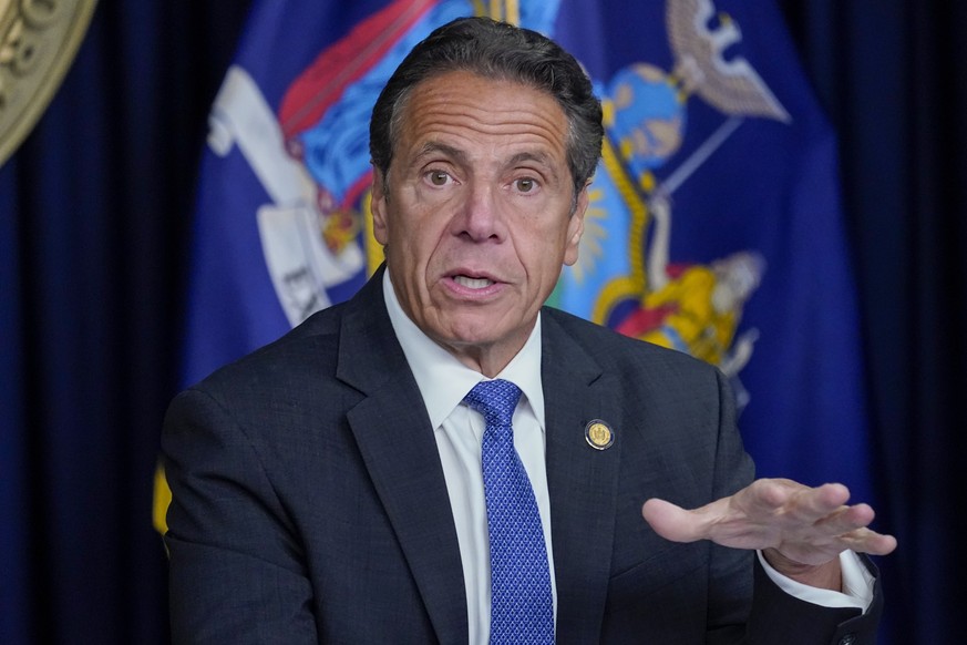 FILE - In this June 23, 2021 file photo, New York Gov. Andrew Cuomo speaks during a news conference in New York. Eleven women have described to investigators hired by the New York attorney general&#03 ...