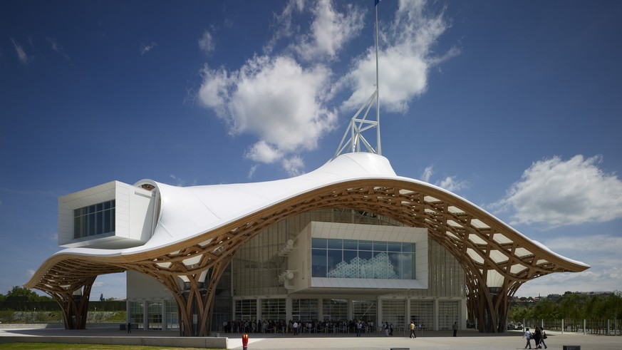 The Centre Pompidou-Metz, a contemporary art museum in Metz, France, designed by designed by Tokyo-born architect Shigeru Ban, 56, the recipient of the 2014 Pritzker Architecture Prize. (AP Photo/Prit ...