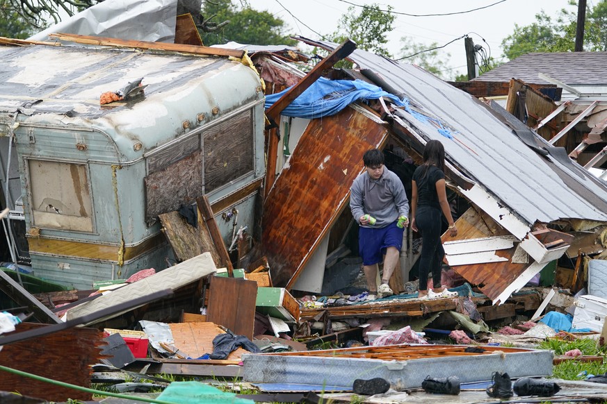 De nombreuses caravanes ont subi les foudres de la tornade.
