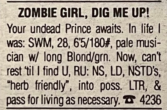 Long Lost Personals - Dating-Annoncen anno dazumal.

https://www.instagram.com/longlostpersonals/