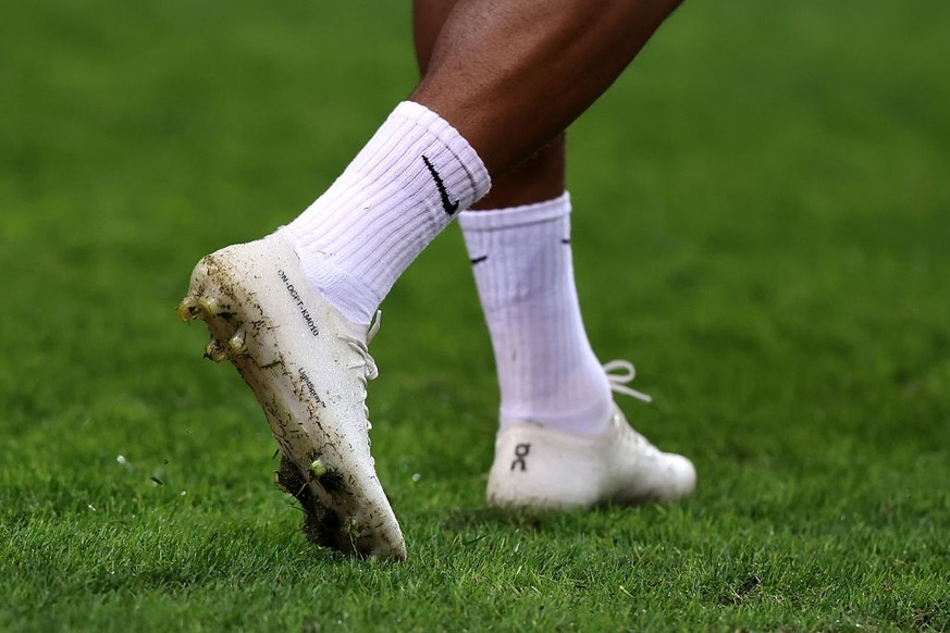 KOCAELI, TURKEY - SEPTEMBER 25: A detailed view of the On branded football boots of Kylian Mbappe of France before the UEFA Nations League 2026/27 group phase match between Türkiye and France at Kocae ...