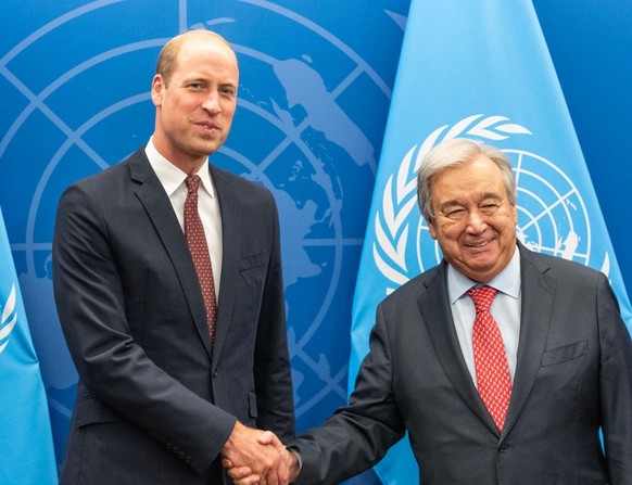 NEW YORK, UNITED STATES - 2023/09/18: The Secretary-General Antonio Guterres meets with His Royal Highness Prince William, The Prince of Wales at the UN Headquarters. (Photo by Lev Radin/Pacific Press ...