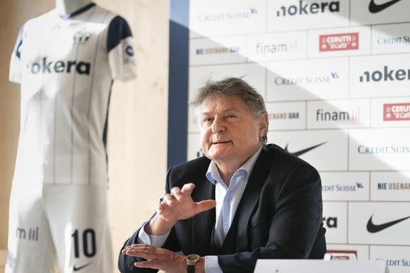 Ancillo Canepa, FCZ Praesident, waehrend der Praesentation des neuen Hauptsponsors des FCZ, der Nokera AG, am Donnerstag, 27. Januar 2022, in Zuerich. (KEYSTONE/Gaetan Bally)