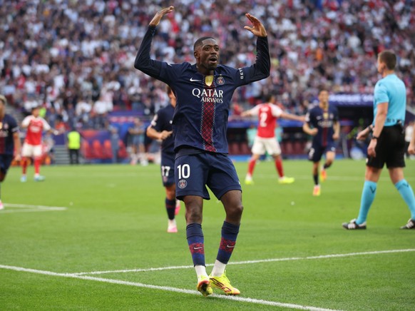 Ousmane Dembélé, qui a égalisé sur penalty, et ses coéquipiers remportent la Ligue des champions pour la deuxième année consécutive.