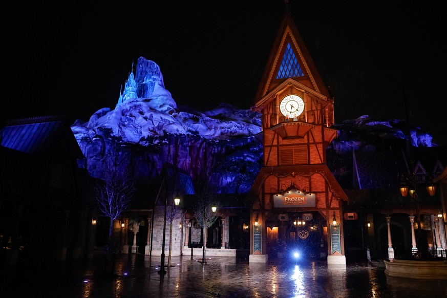 (FILES) This photograph shows a view of the new World of Frozen, inside Disney Adventure World (former Walt Disney Studios) in Disneyland Paris, in Marne-la-Vallee, east of Paris on November 24, 2025. ...