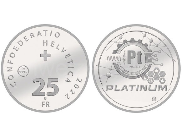 Pièce de platine de 25 francs «Platinum» 2022.