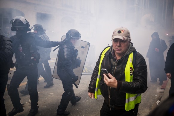 Affrontements à Paris, décembre 2019.