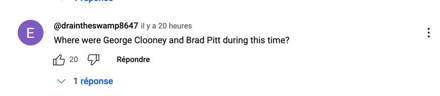 «Où étaient George Clooney et Brad Pitt pendant ce temps?»