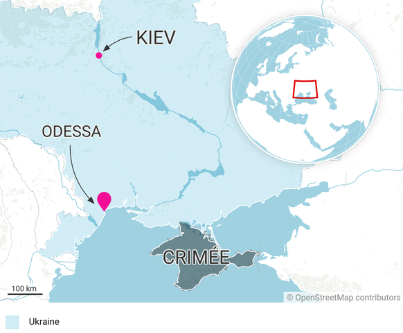 Odesssa en Ukraine, la carte.