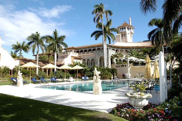 View (looking east) towards the pool and spa of the Mar-a-Lago estate, Palm Beach, Florida, 2009. (Photo by Davidoff Studios/Getty Images)