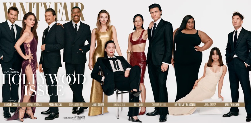 L'acteur a fait la couverture du numéro annuel très convoité de Vanity Fair Hollywood (LR) avec une belle brochette de confrères et consoeurs, dont Bradley Cooper, Natalie Portman, Pedro Pascal, Colma ...
