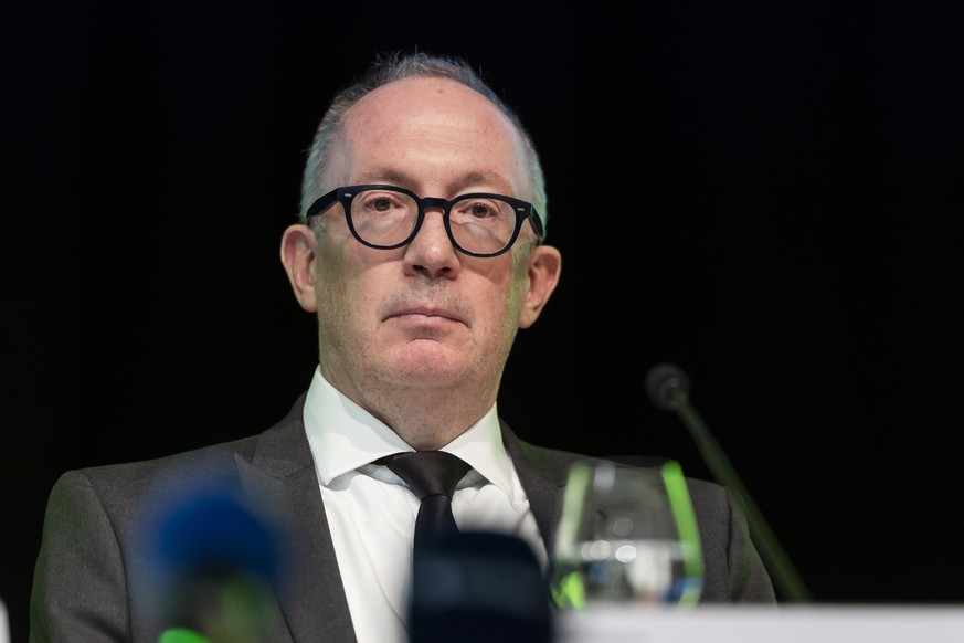 KEYPIX - Nicolas Feraud, Mayor of Crans-Montana speaks at a press conference of the Crans-Montana Municipal Council following the tragic events of New Year's Eve in Crans-Montana, Switzerland, Tu ...