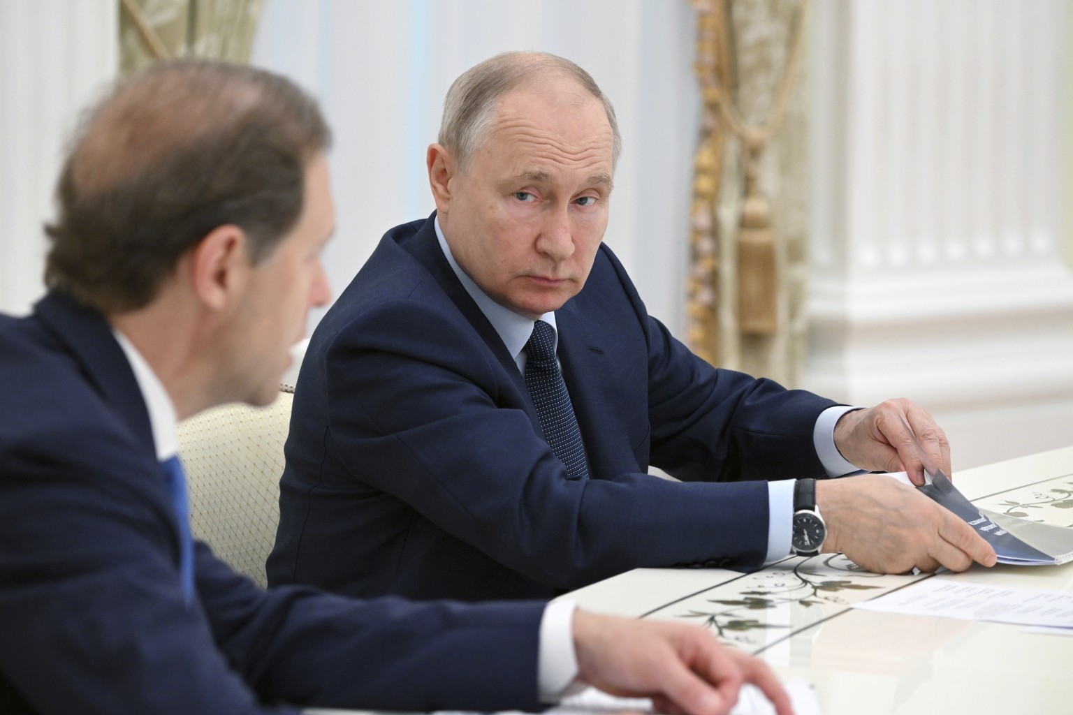 Le président Poutine lors d&#039;une réunion au Kremlin en août 2023.
