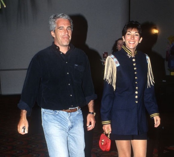 NEW YORK, NY - JUNE 13: Jeffrey Epstein and Ghislaine Maxwell attend Batman Forever/R. McDonald Event on June 13, 1995 in New York City. (Photo by Patrick McMullan via Getty Images)
