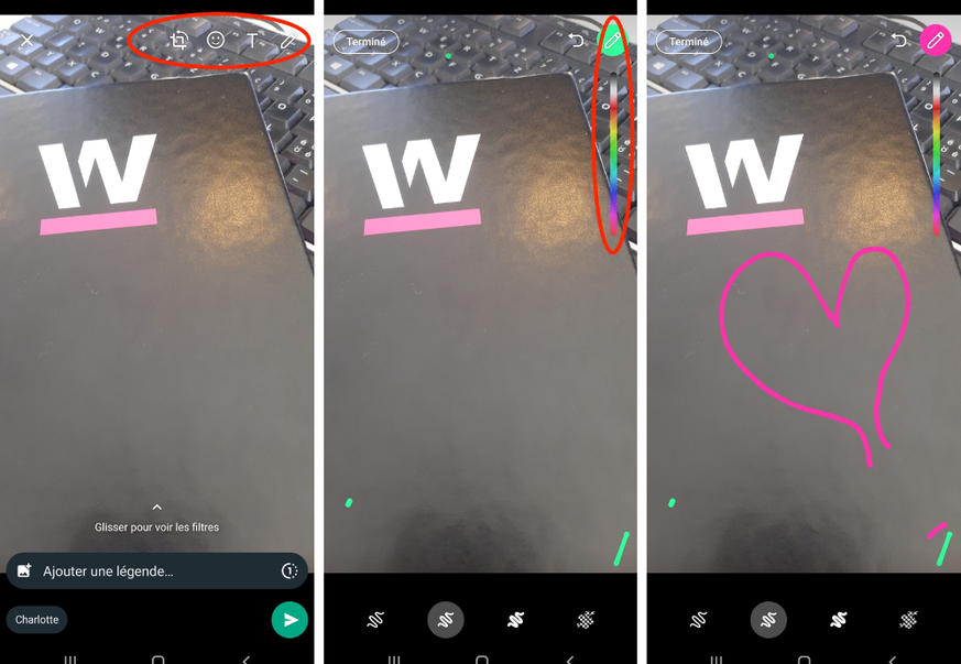 Comment dessiner sur des photos whatsapp