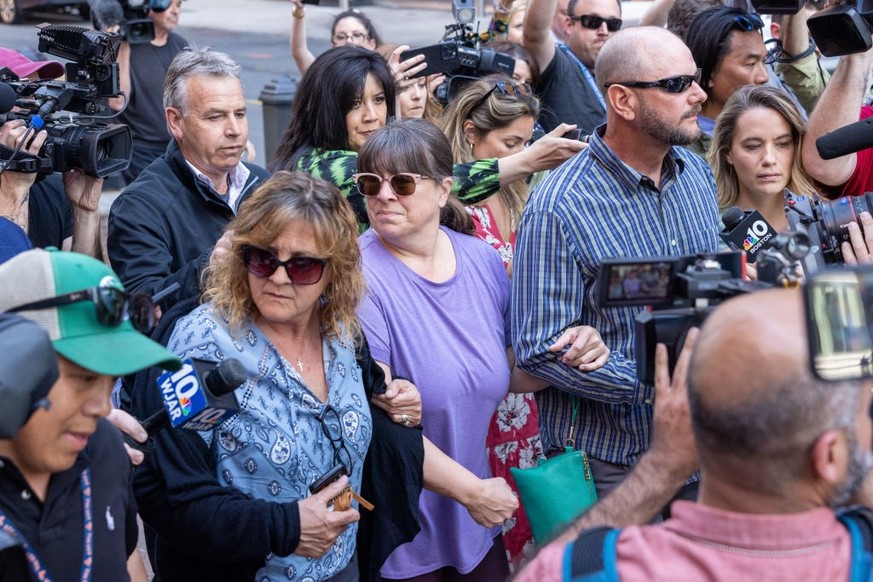 BOSTON, MA - APRIL 14: Relatives of Jack Teixeira leave John Joseph Moakley United States Courthouse following his arraignment on April 14, 2023 in Boston, Massachusetts. Teixeria, a Massachusetts Air ...