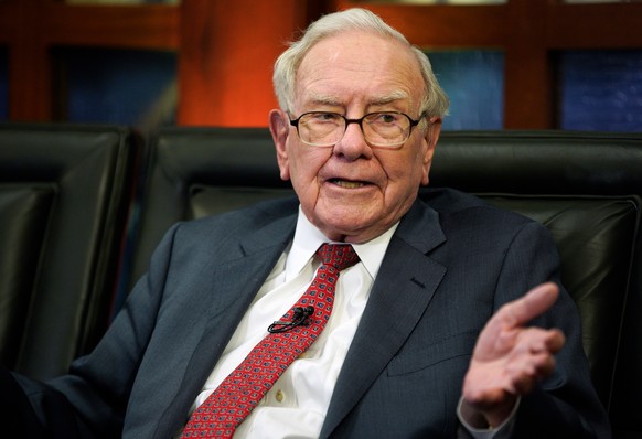 FILE - Berkshire Hathaway Chairman and CEO Warren Buffett speaks during an interview with Liz Claman on Fox Business Network's "Countdown to the Closing Bell," May 7, 2018, in Omaha, Ne ...
