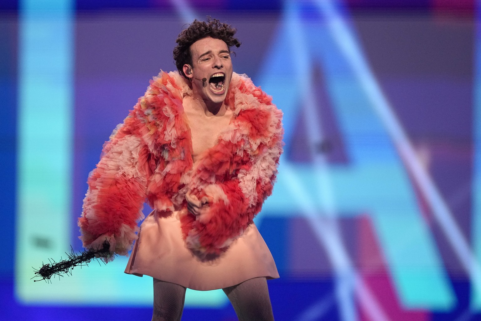 Nemo of Switzerland, who performed the song The Code, celebrates after winning the Grand Final of the Eurovision Song Contest in Malmo, Sweden, Sunday, May 12, 2024. (AP Photo/Martin Meissner)
Bambie  ...