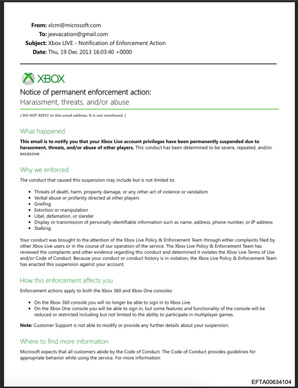 Epstein a été banni à vie pour abus de Xbox Live