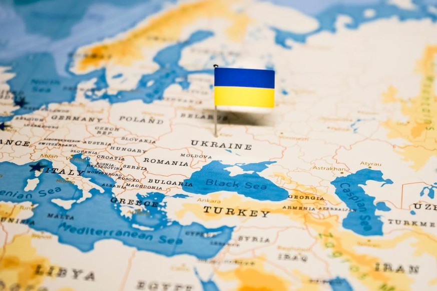Die Ukraine auf der Karte