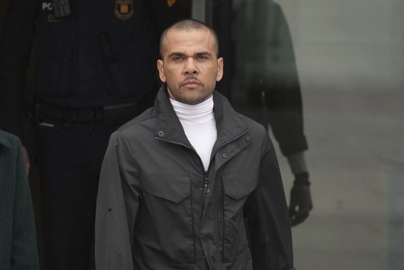 Brazilian soccer star Dani Alves leaves Brians 2 penitentiary center in Sant Esteve Sesrovires, near Barcelona, northeast, Spain, Monday, March 25, 2024. A Spanish court says Dani Alaves has deposited ...