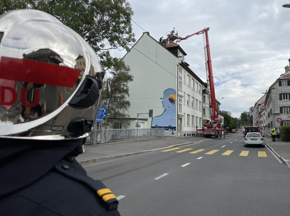 vue des travaux d&#039;assainissement de la rue du Crêt à la Chaux-de-Fons après le passage de la tempête août 2023