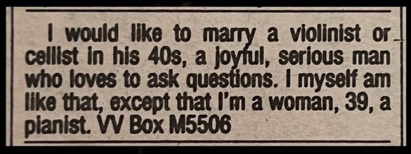 Long Lost Personals - Dating-Annoncen anno dazumal.

https://www.instagram.com/longlostpersonals/