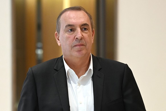 (FILES) French TV host Jean-Marc Morandini arrives at the Paris Court on October 24, 2022, as he appears on trial over accusations of soliciting sexual favours from two teenagers in 2009 and 2013. Par ...