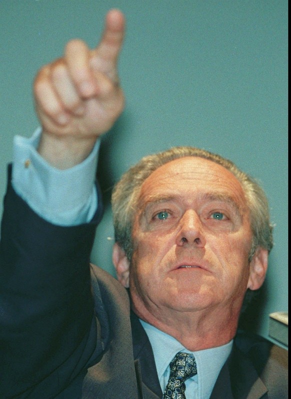 Rainer E. Gut, President of the board of directors of the so-called &quot;Credit Swiss Group&quot;, announces at a press conference in Zurich Tuesday, July 2, 1996, that in the course of restructuring ...